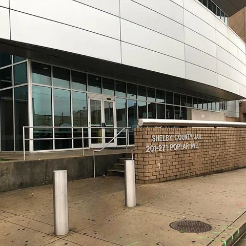 Shelby County Jail Annex entrance at 201-271 Poplar Ave